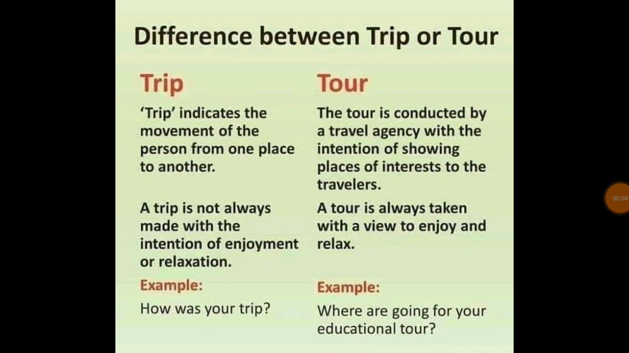 different between tour & trip