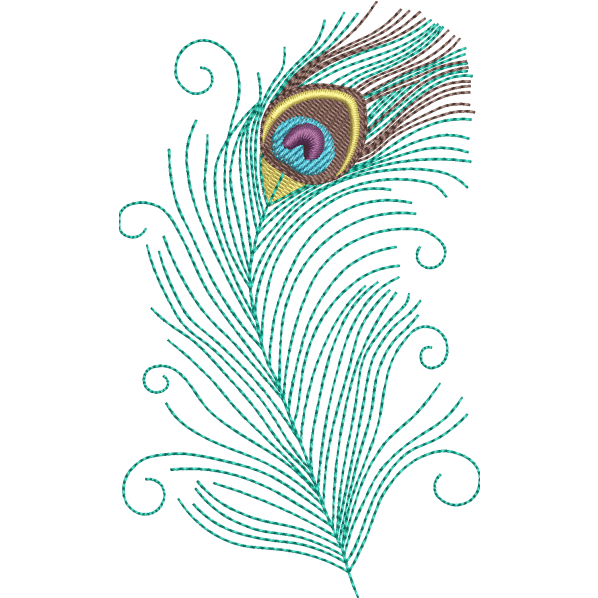Peacock Feather Embroidery Digitizing Services